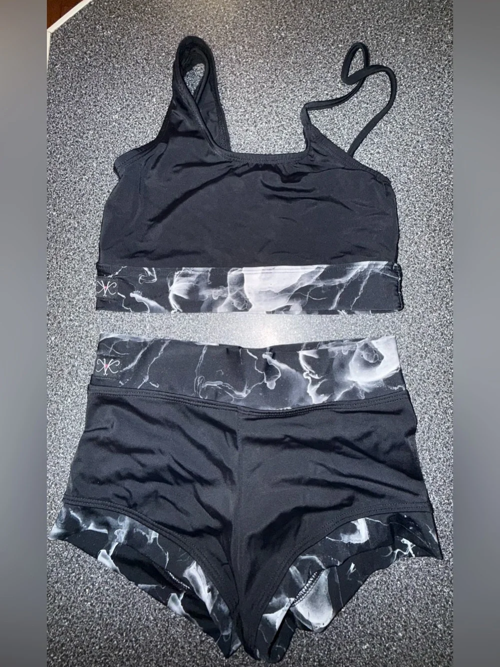 Kandi Kouture Black Marble-Dance Set Size Child X-Large